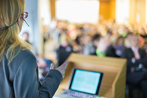 woman making a speech